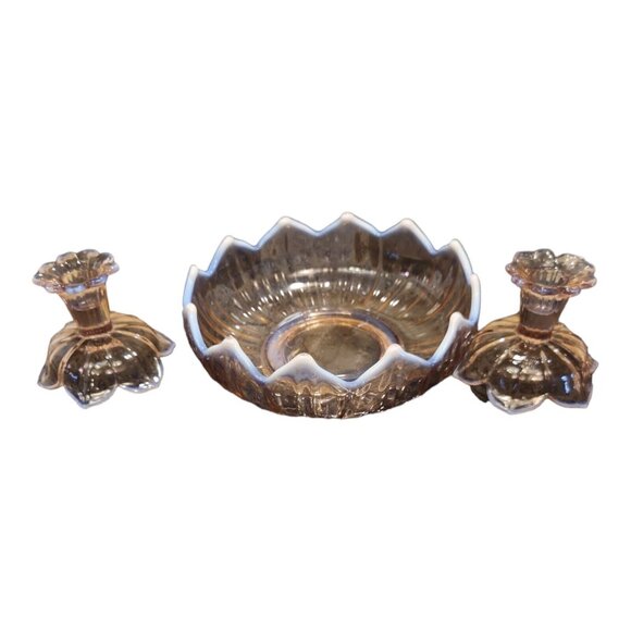 Westmoreland Bowl With Matching Candlestick Holders‎ - Picture 8 of 10